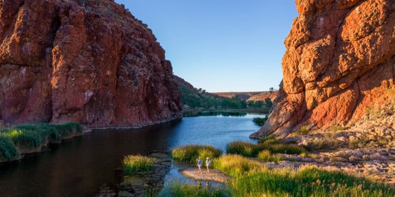 the spectacular view of Glen Helen Gorge