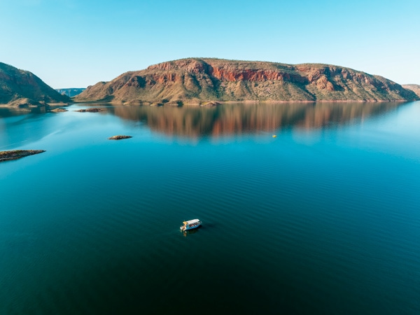 a scenic view of Lake Argyle in East Kimberley