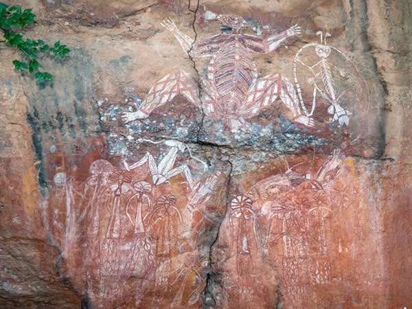 enigmatic drawings on the rock at Ubirr, Kakadu