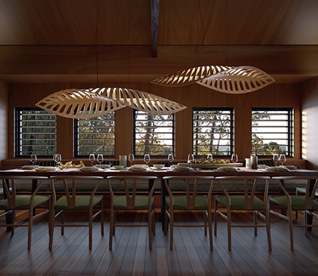 Dining room at Spicers Eco Cabins