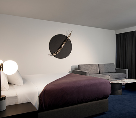 Midnight Hotel room with Thomas Bucick artwork, Canberra