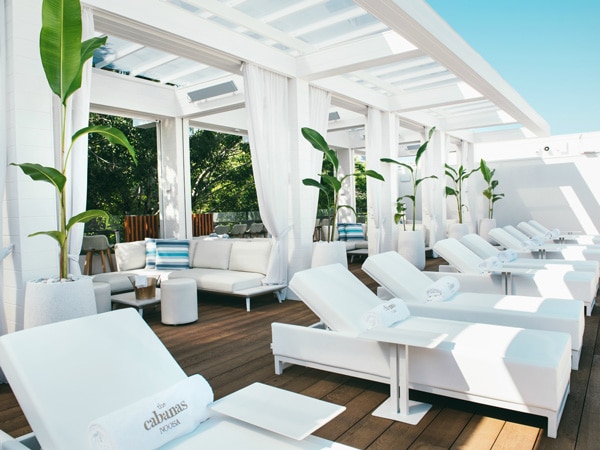 the cabanas at Sofitel Noosa Pacific Resort