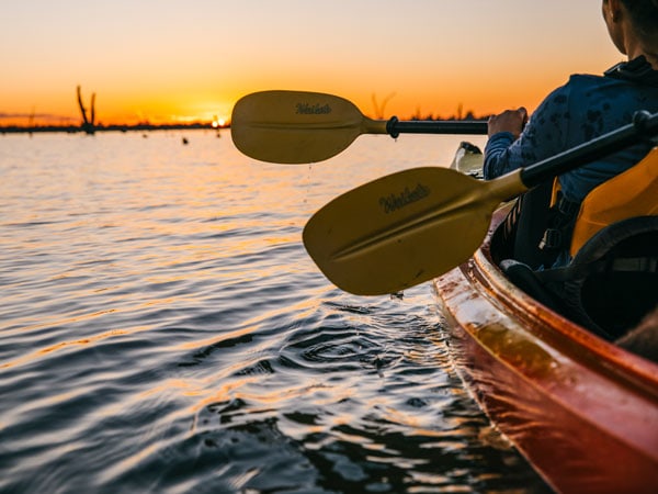 Kayak the man-made Lake Mulwala.