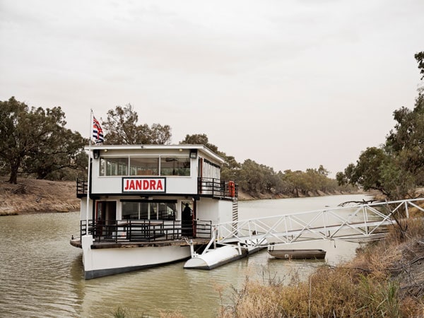 Jandra, a replica Darling River paddleboat.