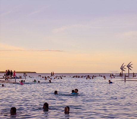 Cairns Esplanade Lagoon at sunset