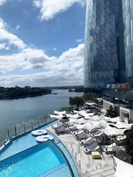 The infinity pool at Crown Towers Sydney
