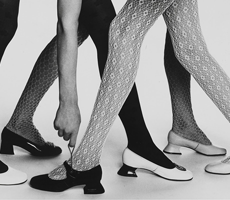 Mary Quant tights and shoes, about 1965