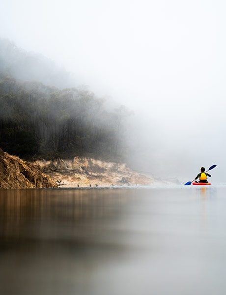 Kayaker, Snowy Valleys