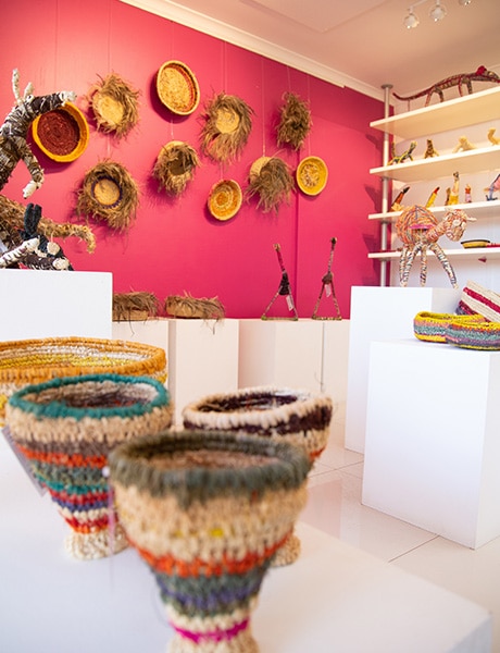 Weaved creations at Tjanpi, Northern Territory