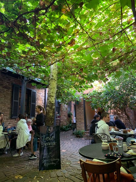 courtyard setting at Alby + Esthers
