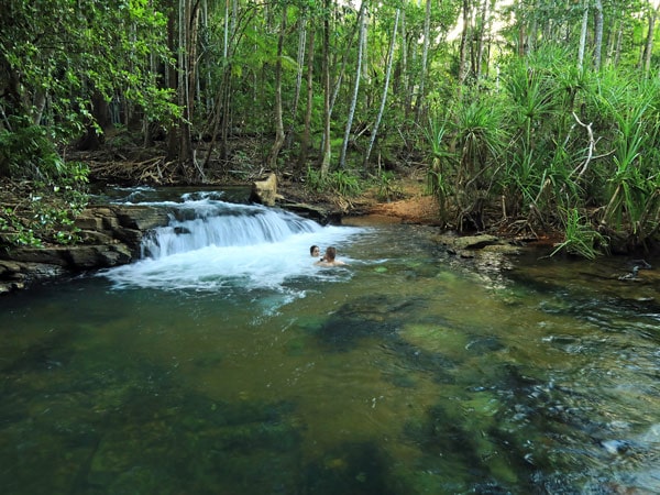 two people swimming in Berry Springs Nature Park