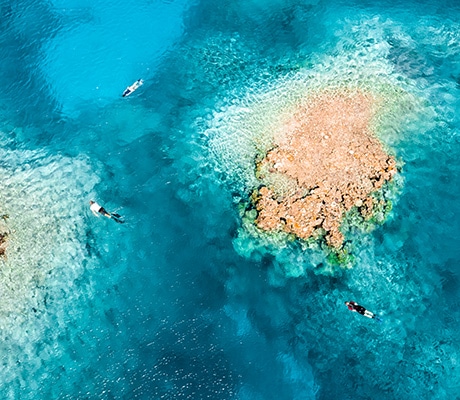 Snorkelling in Broome aerial
