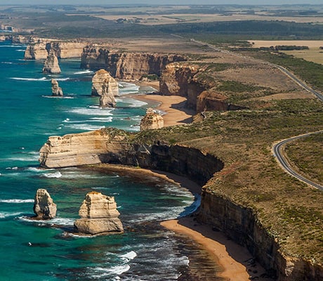 The Great Ocean Road 12 Apostles, VIC aerial
