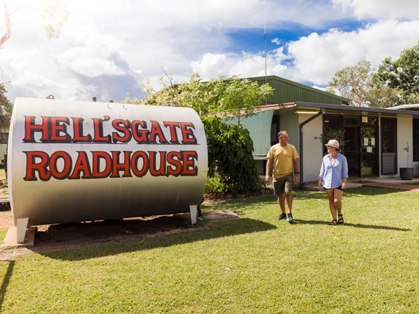 two people exploring Hell's Gate Roadhouse