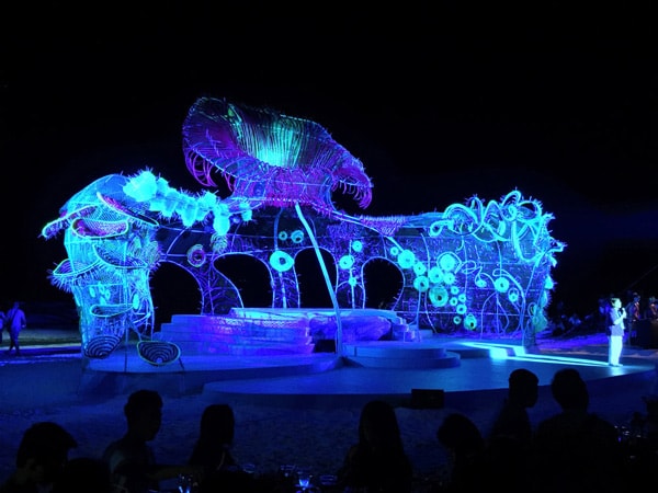 Leeroy New, artist at Biennale Sydney, Polyp Stage Installation at Boracay, Philippines.