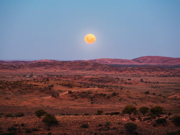 Moonrise over Broken Hill.