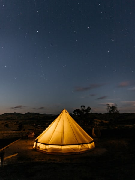 Glenayr glamping at night