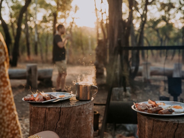 a person having breakfast in Undara