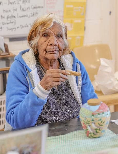 Anita Ratara at Hermannsburg Potters, Darwin