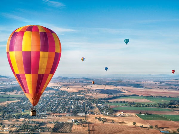 hot air balloons during at Canowindra International Balloon Challenge