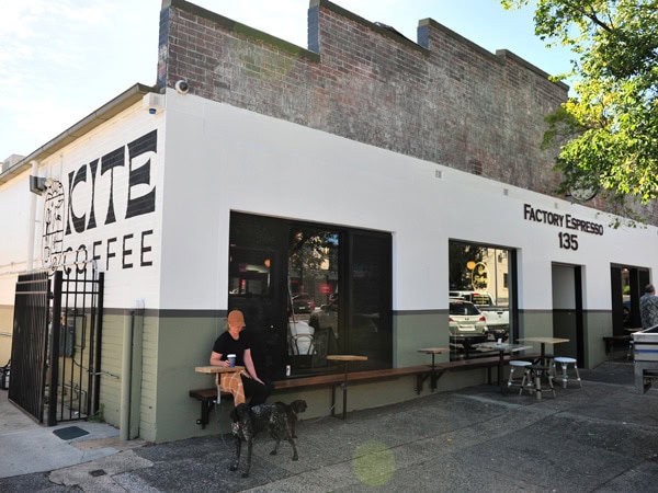 the cafe exterior of Factory Espresso, Orange