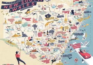 Map of the best road trips in NSW