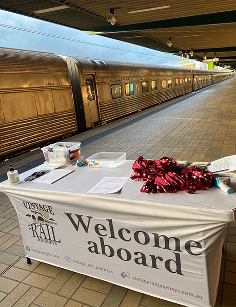 Southern Aurora welcome, Vintage Rail Holidays