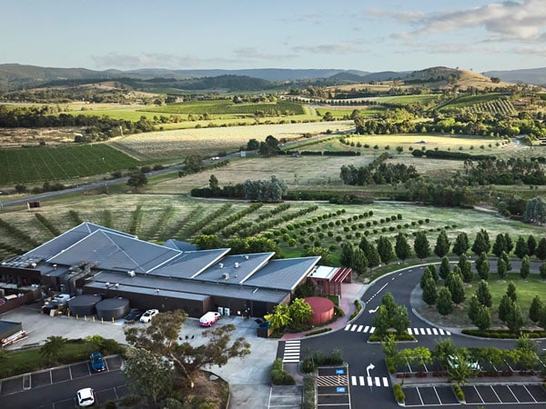 Aerial view of Yarra Valley Chocolaterie & Ice Creamery.