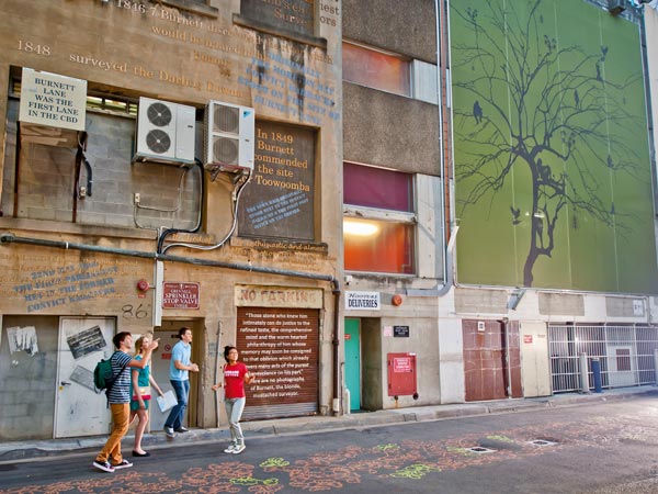 Brisbane Greeters offer free walking tours in Burnett Lane.