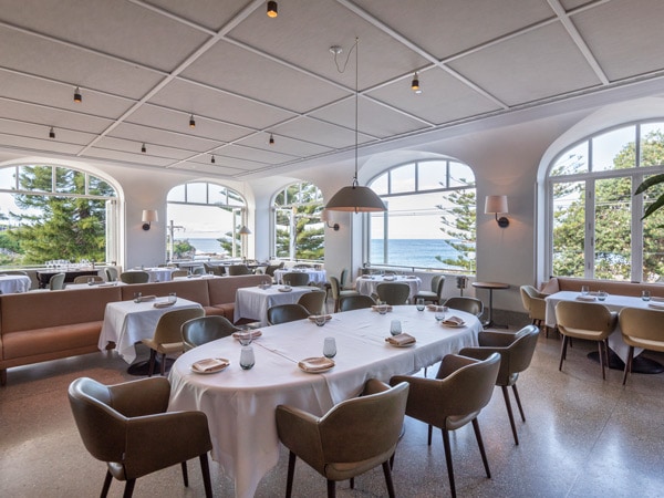 the light-filled room at Mimi's restaurant on the middle level of the Coogee Pavilion, Coogee