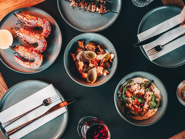a table-top view of food, The Inn at Edgar's, Canberra