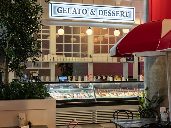 the gelato bar at Fratelli Fresh