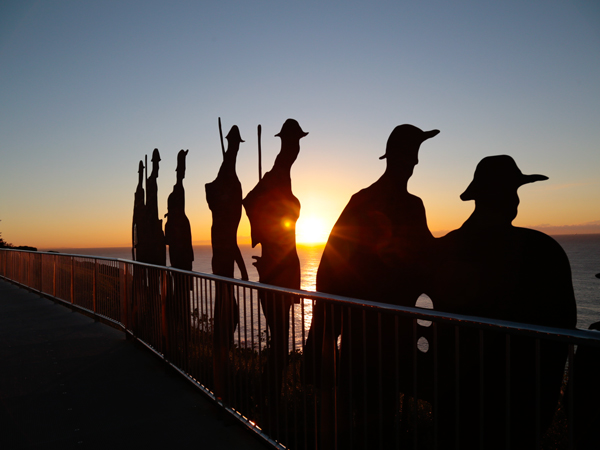 the Newcastle Memorial Walk at sunrise