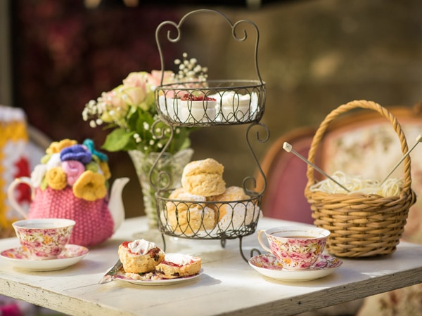 pastries and tea on the table at The Tea Cosy, The Rocks