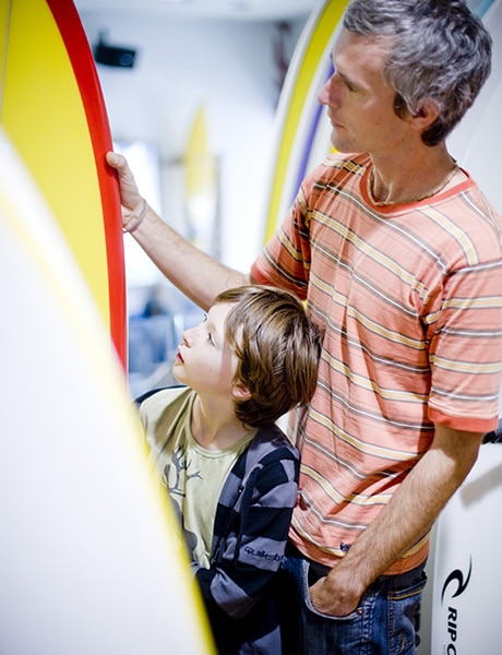 Shopping for surf gear, Torquay, Vic