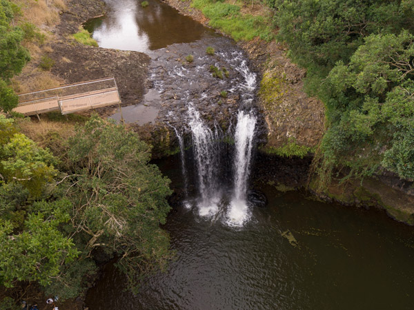 an aerial view of Killen Falls