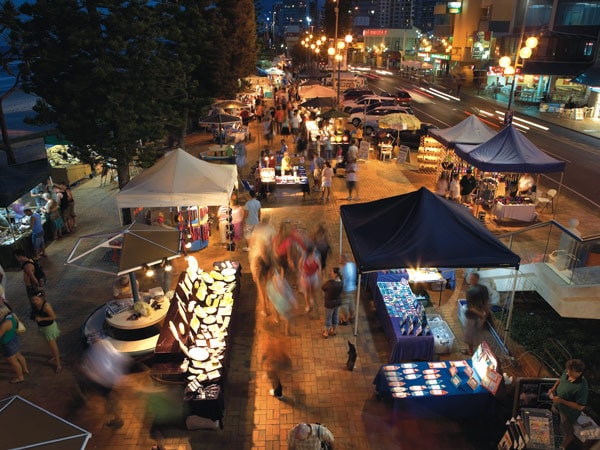 Surfers Paradise Market at night