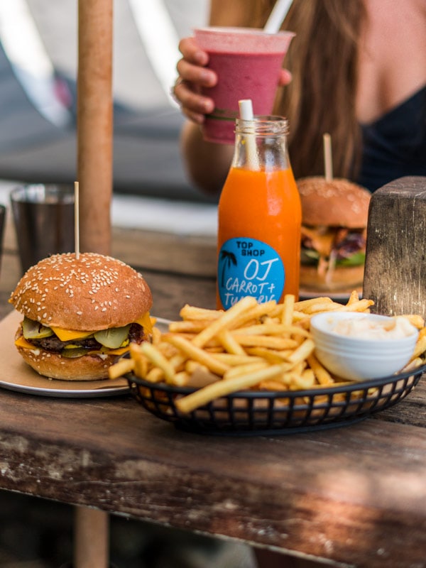 Burgers at Top Shop Byron Bay