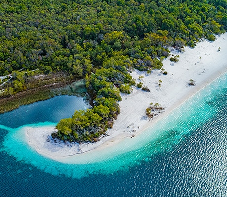Lake Mckenzie aerial, Fraser Island