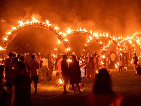 Fire displays at Adelaide Festival.