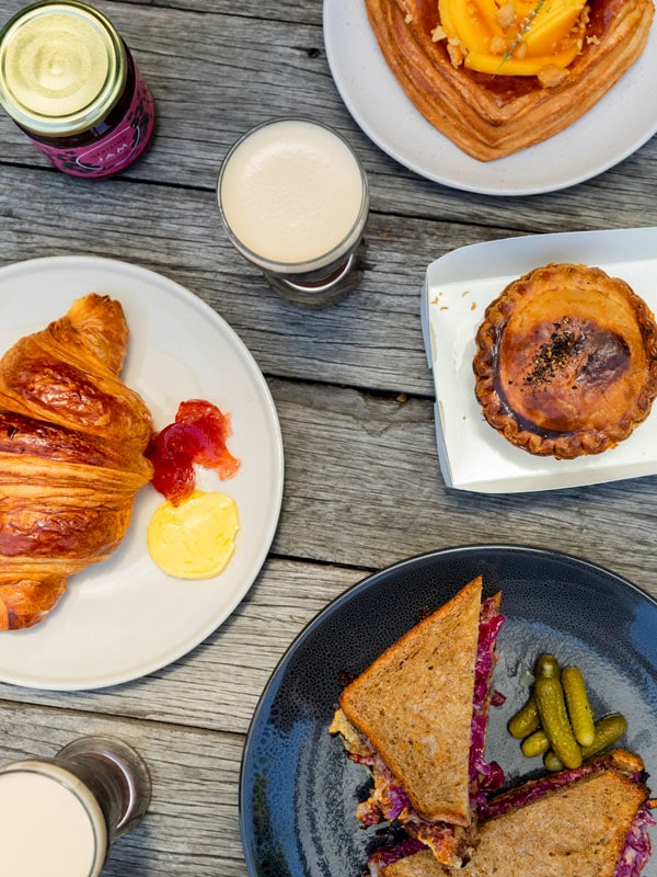 a table-top view of breakfast menu at Baked Uprising, Newcastle