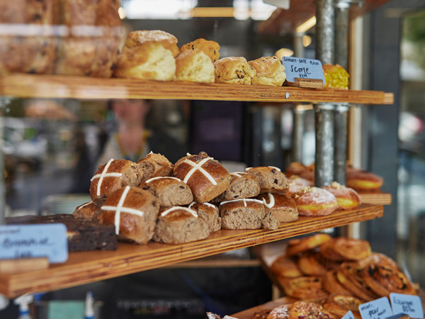 bread and pastries on display at 1816 Bakehouse, Ballarat