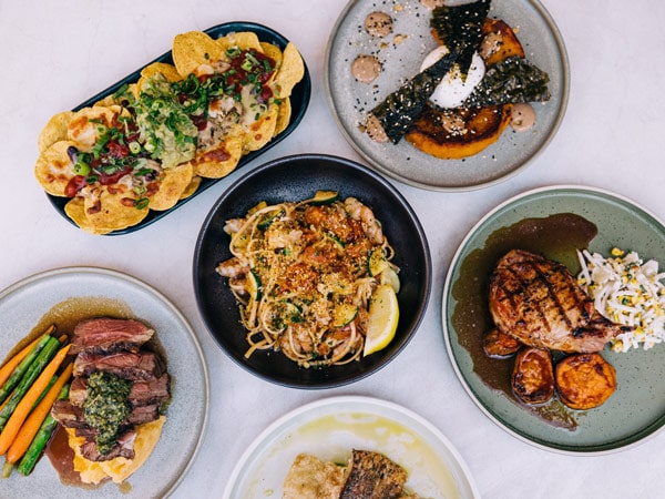 a table-top view of food at The Bennett, Newcastle