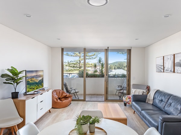 the living space at Bluewater Apartments, Kiama