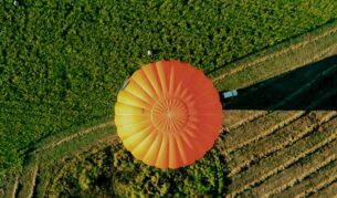 a top view of a hot air balloon in Cairns