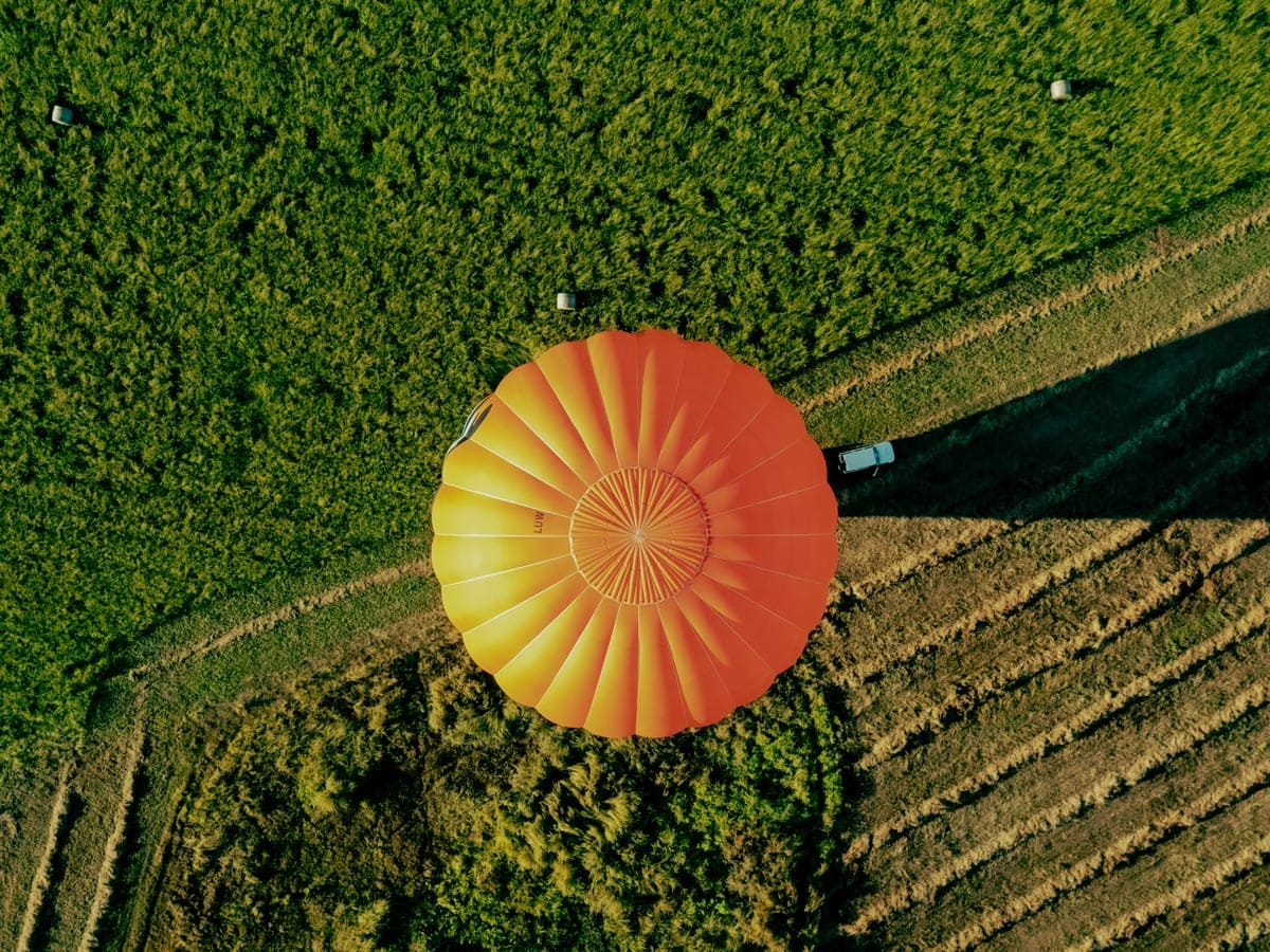 a top view of a hot air balloon in Cairns