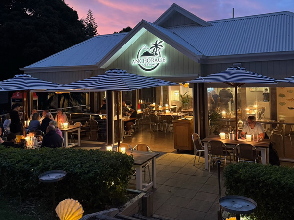 alfresco dining at Anchorage, Lord Howe Island