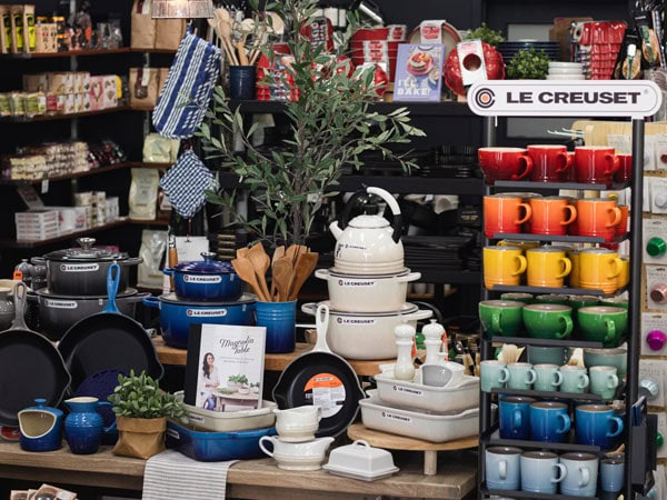 ceramics and artisan products displayed inside Martha's Food and Home shop in Orange 