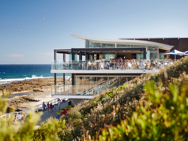 a beachfront cafe at Merewether Surf House