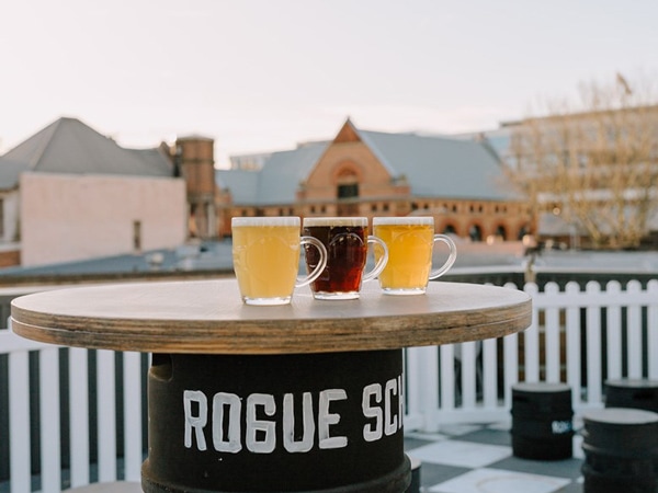 rooftop drinks at Rogue Scholar Brewing, Newcastle